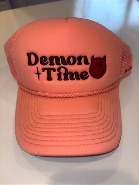 Demon Time Coral Trucker Hat